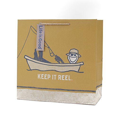 0720473931440 - HALLMARK FATHER'S DAY LARGE GIFT BAG (LIFE IS GOOD, KEEP IT REEL, 10.47 INCHES WIDE BY 10.47 INCHES TALL)
