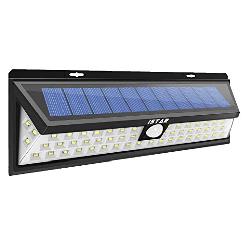 0720562538673 - ISTAR SUPER BRIGHT SOLAR LIGHTS 54 LED SOLAR POWER OUTDOOR MOTION SENSOR LIGHT WITH LED ON BOTH SIDE WIRELESS WATERPROOF FOR PATIO, DECK, YARD, GARDEN, DRIVEWAY, OUTSIDE WALL W/ WIDE ANGLE SENSOR