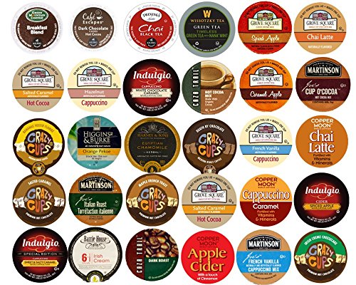 0720670636674 - MIX COFFEE, HOT COCOA AND TEA SINGLE SERVE CUPS FOR KEURIG K CUP BREWER VARIETY PACK SAMPLER, 30 COUNT