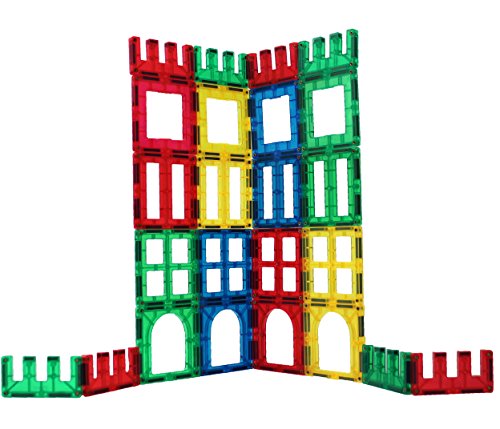 0720742999737 - AWARD WINNING MAGNETIC STICK N STACK 24 PIECE WINDOWS, DOORS AND FENCES SET (24 PIECES)