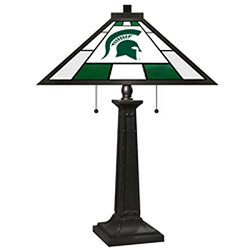 0720801533162 - IMPERIAL OFFICIALLY LICENSED NCAA MERCHANDISE: TIFFANY-STYLE STAINED GLASS DESK LAMP, MICHIGAN STATE SPARTANS