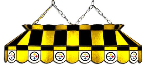 0720801810041 - IMPERIAL OFFICIALLY LICENSED NFL MERCHANDISE: TIFFANY-STYLE STAINED GLASS BILLIARD/POOL TABLE LIGHT, PITTSBURGH STEELERS
