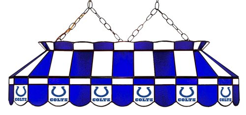 0720801810225 - IMPERIAL OFFICIALLY LICENSED NFL MERCHANDISE: TIFFANY-STYLE STAINED GLASS BILLIARD/POOL TABLE LIGHT, INDIANAPOLIS COLTS