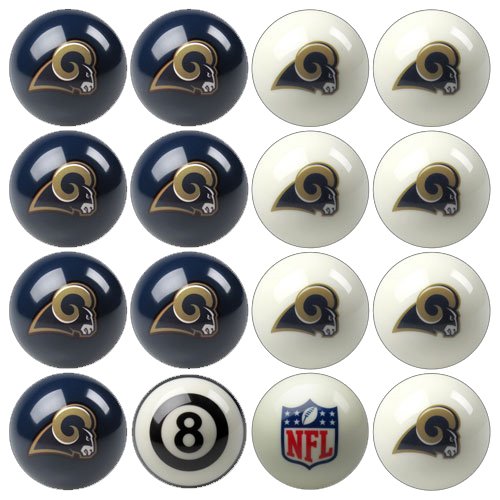 0720805011277 - IMPERIAL OFFICIALLY LICENSED NFL HOME VS. AWAY TEAM BILLIARD/POOL BALLS, COMPLETE 16 BALL SET, LOS ANGELES RAMS