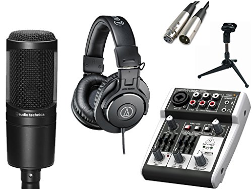 0720825516486 - AUDIO TECHNICA AT2020 MICROPHONE WITH USB MIXER & ACCESSORIES, ALL IN ONE SOLUTION KIT FOR HOME/MOBILE STUDIO, PODCAST, WEBINARS RECORDINGS.