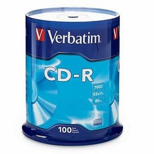 0072091729078 - VERBATIM 700 MB 52X 80 MINUTE BRANDED RECORDABLE DISC CD-R, 100-DISC SPINDLE 94554