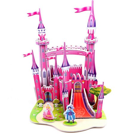0720989222407 - 3D DIY PUZZLE JIGSAW BABY TOY KID EARLY LEARNING CASTLE CONSTRUCTION PATTERN GIFT FOR CHILDREN BRINQUEDO HOUSES PUZZLE