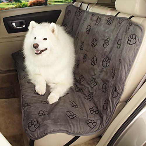0721343025412 - GUARDIAN GEAR PAWPRINT CAR SEAT COVERS - POLYESTER CAR SEAT COVERS FOR DOGS, CHARCOAL