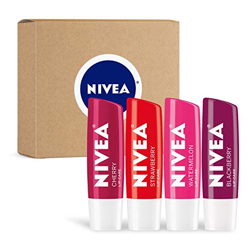 0072140026523 - NIVEA LIP CARE FRUIT VARIETY PACK - TINTED LIP BALM FOR BEAUTIFUL, SOFT LIPS - PACK OF 4