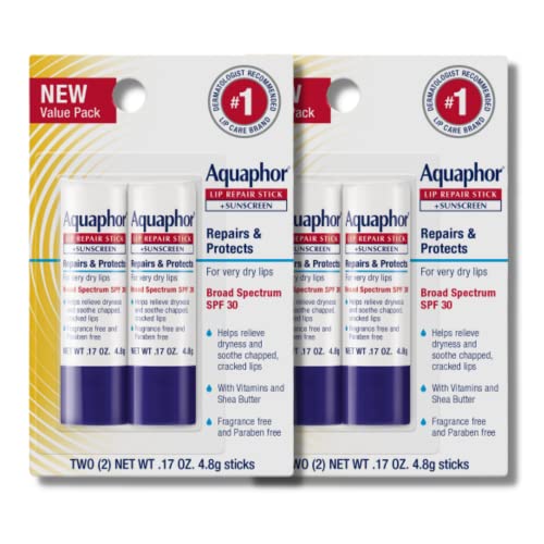 0072140034658 - AQUAPHOR LIP REPAIR STICK WITH SUNSCREEN, LIP PROTECTANT, SOOTHES DRY CHAPPED LIPS, 0.17 OZ STICK (PACK OF 4)