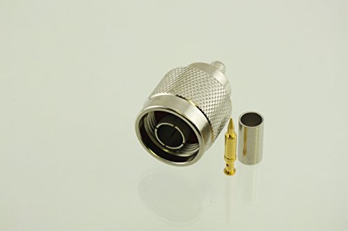 0721405425358 - N MALE CRIMP RF RADIO CONNECTOR FOR LOW LOSS TYPE 200 SERIES COAX CABLES - BY W5SWL ® BRAND