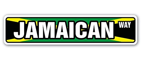 0721405511686 - JAMAICAN FLAG STREET SIGN JAMAICA NATIONAL NATION PRIDE COUNTRY GIFT