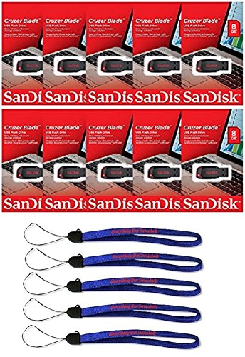 0721405602032 - SANDISK CRUZER BLADE 8GB (10 PACK) USB 2.0 FLASH DRIVE JUMP DRIVE THUMB DRIVE SDCZ50-008G-10PK W/ EVERYTHING BUT STROMBOLI (TM) LANYARD