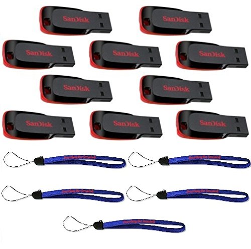 0721405602940 - SANDISK CRUZER BLADE 16GB (10 PACK) USB 2.0 FLASH DRIVE JUMP DRIVE PEN DRIVE SDCZ50-016G - TEN PACK W/ EVERYTHING BUT STROMBOLI (TM) LANYARDS