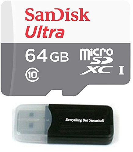 0721405603558 - SANDISK MICRO SDXC ULTRA MICROSD TF FLASH MEMORY CARD 64GB 64G CLASS 10 FOR MICROSOFT LUMIA 950 XL PHONE WITH EVERYTHING BUT STROMBOLI MEMORY CARD READER