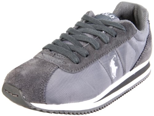 0721569874870 - POLO BY RALPH LAUREN RUNNER LACE SNEAKER (TODDLER/LITTLE KID/BIG KID),GREY SUEDE/NYLON,4 M US TODDLER