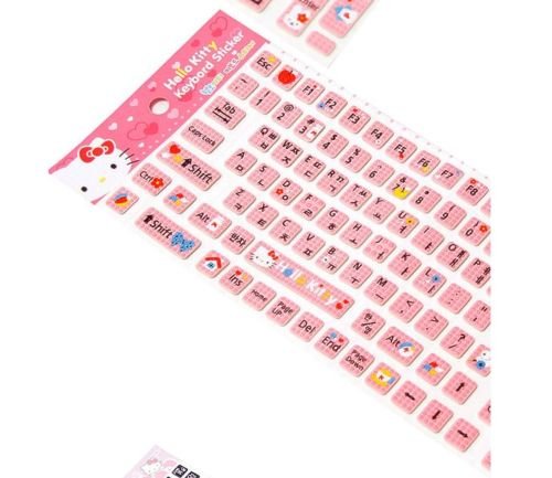 0721577260900 - HELLO KITTY KEYBOARD STICKERS FOR KOREAN : PINK KEYPAD CUTE GIRL BABY TEEN GIFT