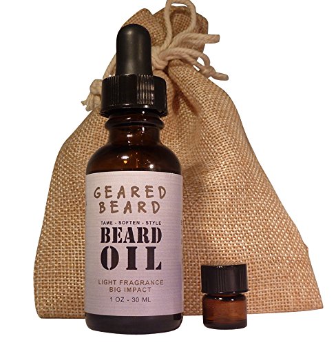 0721767302861 - GEARED BEARD OIL -- 100% ALL-NATURAL PREMIUM BLEND -- TAME, CONDITION AND HYDRATE YOUR BEARD. THE SOFT FEEL, STYLISH LOOK AND FRESH, UPLIFTING AROMA GIVE YOU ONE WELL-GROOMED, WORTHY BEARD THAT'S TOTALLY SMOOCHABLE!
