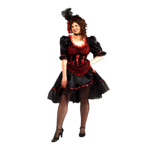 0721773618314 - FORUM PLUS SIZE SALOON GIRL COSTUME, RED, STANDARD