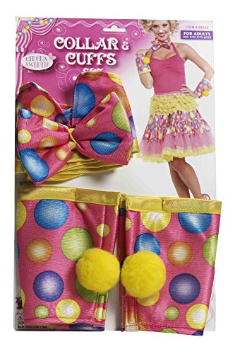 0721773680458 - FORUM NOVELTIES WOMEN'S CIRCUS SWEETIE BOWTIE COLLAR AND CUFFS, MULTI, ONE SIZE