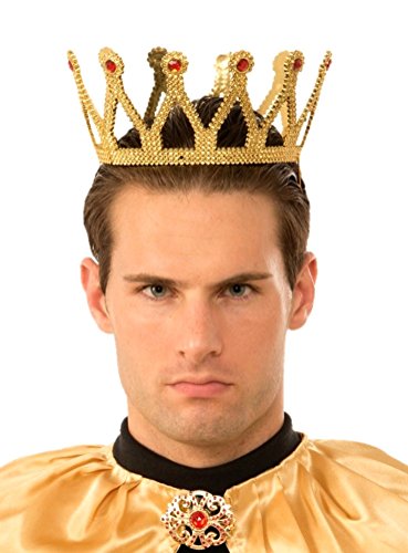 0721773760440 - GOLD MEDIEVAL ROYAL KING PLASTIC CROWN PRINCE COSTUME ACCESSORY ADULT NEW