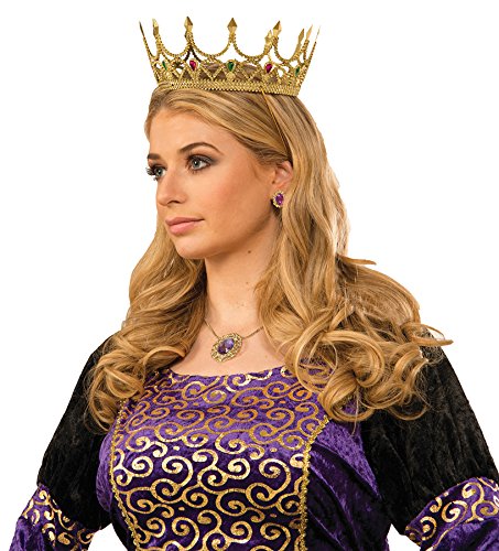 0721773760464 - GOLD MEDIEVAL ROYAL QUEEN PLASTIC CROWN PRINCE COSTUME ACCESSORY ADULT PRINCESS