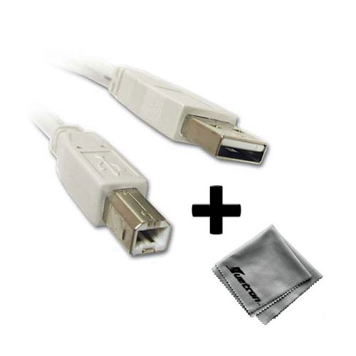 0721802957261 - EPSON PHOTOCONDUCTOR UNIT S051104 COMPATIBLE 10FT WHITE USB CABLE A TO B PLUS FREE HUETRON MICROFIBER CLEANING CLOTH