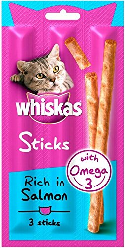 0721864852276 - WHISKAS STICKS RICH IN SALMON WITH OMEGA 3 (3X6G)