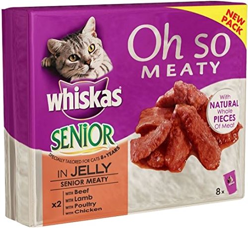 0721865115578 - WHISKAS OH SO MEATY SENIOR MEAT IN JELLY - POUCH (8X85G)