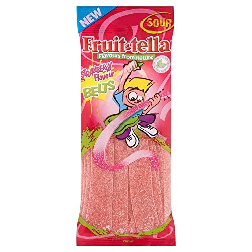 0721865360398 - FRUIT-TELLA STRAWBERRY FLAVOUR BELTS SOUR (115G) - PACK OF 6