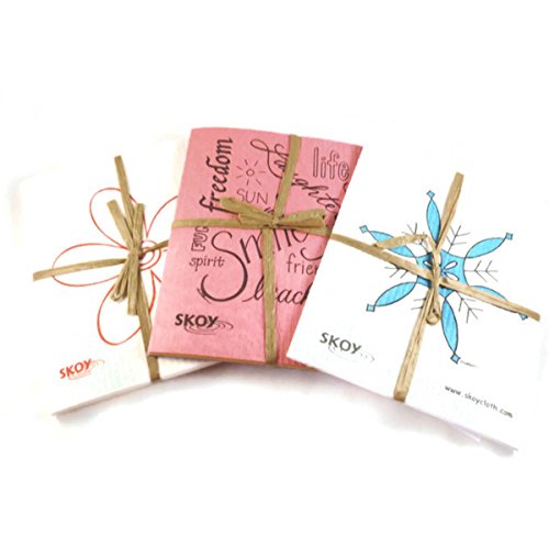 0721867614314 - SKOY CLOTH VARIETY SET OF 3 PACKS (WHITE WITH FLOWER, HOLIDAY, AND INSPIRATIONAL TEXT)