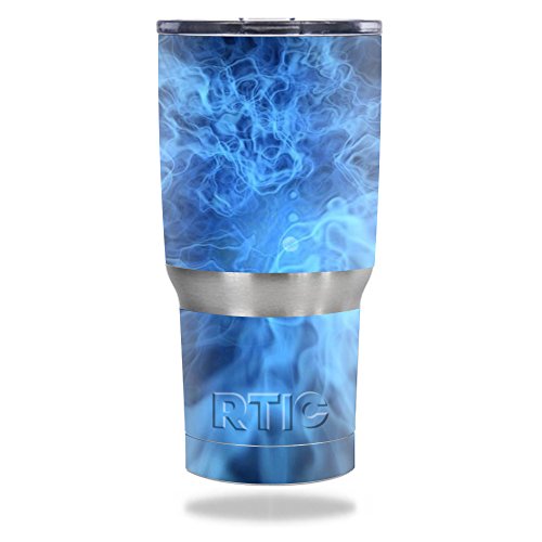 0721867740631 - MIGHTYSKINS PROTECTIVE VINYL SKIN DECAL FOR RTIC TUMBLER 20 OZ WRAP COVER STICKER SKINS BLUE MYSTIC FLAMES