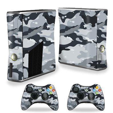 0721867786424 - MIGHTYSKINS PROTECTIVE VINYL SKIN DECAL FOR XBOX 360 S SLIM + 2 CONTROLLERS CASE WRAP COVER STICKER SKINS GRAY CAMOUFLAGE