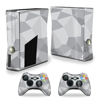 0721867786431 - MIGHTYSKINS PROTECTIVE VINYL SKIN DECAL FOR XBOX 360 S SLIM + 2 CONTROLLERS CASE WRAP COVER STICKER SKINS GRAY POLYGON