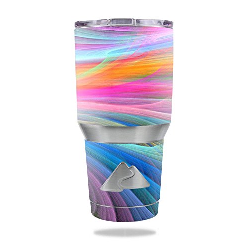 0721867908222 - MIGHTYSKINS PROTECTIVE VINYL SKIN DECAL FOR OZARK TRAIL 30 OZ TUMBLER WRAP COVER STICKER SKINS RAINBOW WAVES