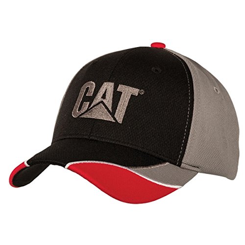 0721914140124 - CAT BLACK/GRAY/RED PERFORMANCE CAP