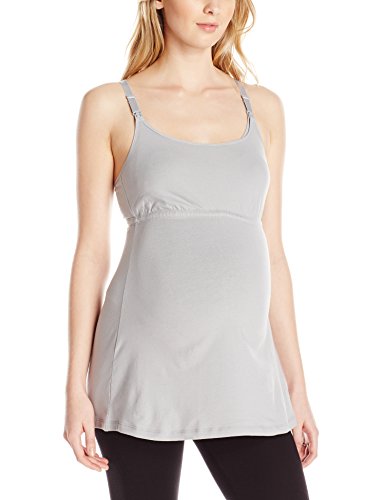 Leading Lady Maternity to Nursing Tank With Built-In Nursing Bra in White,  Size: Small
