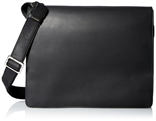 0722301833063 - VISCONTI VISCONTI LEATHER DISTRESSED MESSENGER BAG HARVARD COLLECTION, BLACK, ONE SIZE