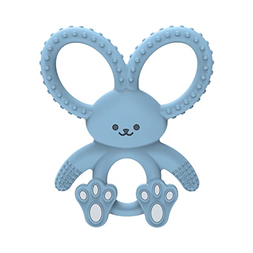 0072239324943 - DR. BROWNS FLEXEES BUNNY TEETHER FOR INFANT & BABY, BLUE, 100% SILICONE, BPA FREE, 3M+