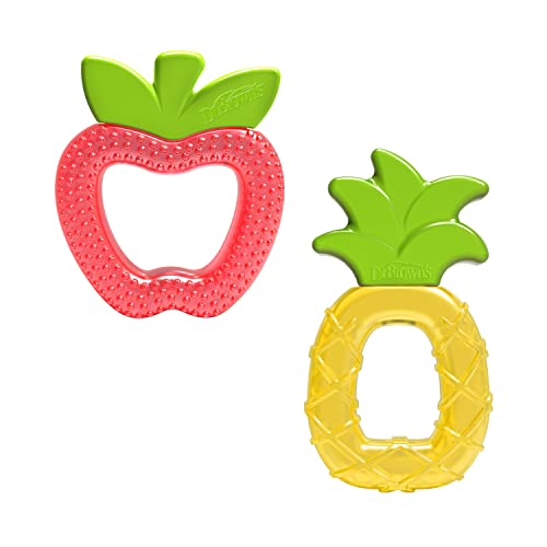 0072239325650 - DR. BROWNS AQUACOOL WATER-FILLED BABY TEETHER, COOLS & MASSAGES SORE GUMS, BPA FREE, PINEAPPLE AND APPLE, 2 PACK, 3M+