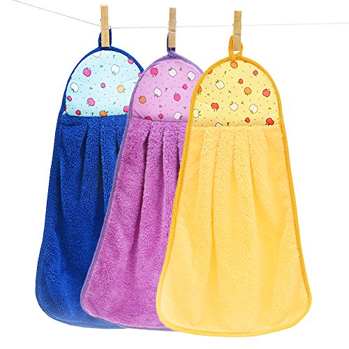 0722440237807 - ZHENXINMEI 3 PACK MICROFIBER HAND TOWELS 12X18 KITCHEN HANGING FAN CLEANING CLOTH SUPER SOFT ABSORB WATER TOWEL SETS QUICK DRYING MULTI-FUNCTIONAL DUSTER CLOTH , MULTICOLOR , COLOR SENT RANDOMLY