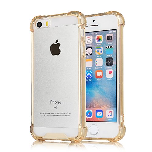0722512203693 - WITH TRANSPARENT HARD PLASTIC BACK PLATE AND SOFT TPU GEL BUMPER - GOLD