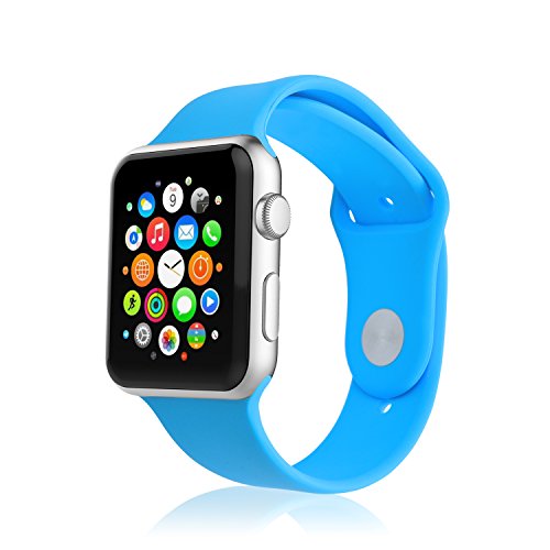 0722512204294 - IXCC APPLE WATCH SPORT BAND SOFT SILICONE REPLACEMENT 3 PIECES OF BANDS INCLUDED FOR 2 LENGTHS FOR 42MM MODELS - BLUE