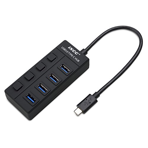 0722512204379 - IXCC USB C TO USB A 3.0 4-PORT HIGH SPEED HUB WITH INDIVIDUAL SWITCHES FOR TYPE C DEVICES INCLUDING NEW MACBOOK, GOOGLE CHROMEBOOK PIXEL AND MORE