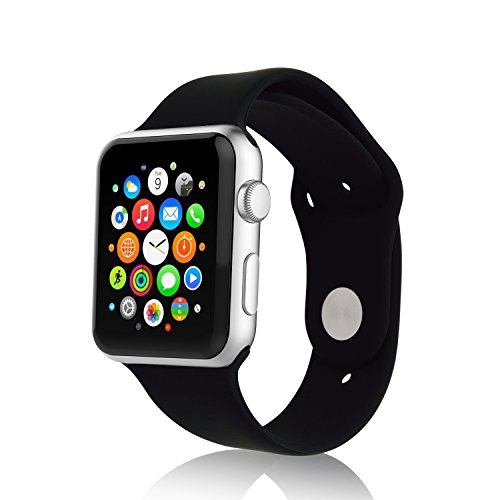 0722512204881 - IXCC APPLE WATCH SPORT BAND SOFT SILICONE REPLACEMENT 3 PIECES OF BANDS INCLUDED FOR 2 LENGTHS FOR 42MM MODELS - BLACK