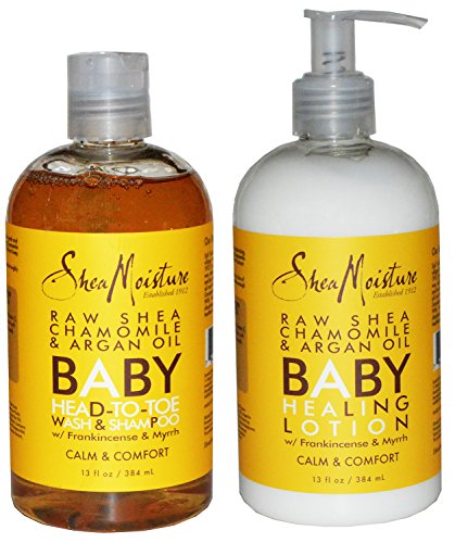 0722512327207 - SHEA MOISTURE CALM AND COMFORT RAW SHEA CHAMOMILE AND ARGAN OIL BABY HEAD TO TOE WASH SHAMPOO AND HEALING LOTION PACK OF 2
