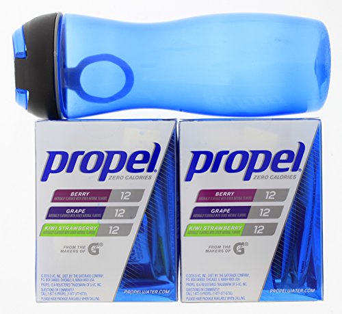 0722589211942 - PROPEL ZERO CALORIE WATER BEVERAGE MIX VARIETY PACK WITH WATER BOTTLE (2 BOX)
