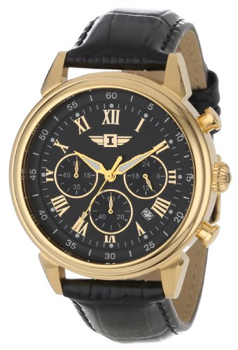 0722631079834 - INVICTA MEN'S 90242-003 INVICTA I 18K GOLD-PLATED STAINLESS STEEL WATCH WITH BLACK LEATHER BAND