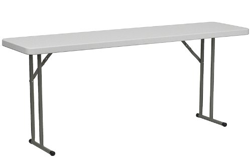 0722651222661 - 18'' W X 72'' L GRANITE WHITE PLASTIC FOLDING TRAINING TABLE