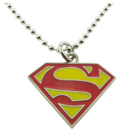 0722703599031 - SUPERMAN PENDANTS NECKLACE DOG TAG RED AND YELLOW SHIELD FINISHED.